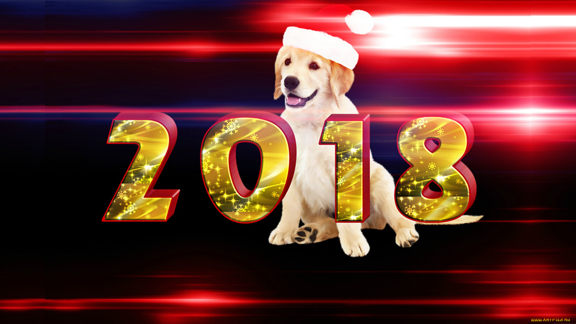 2018 год красиво. Год собаки 2018. Год жёлтой собаки. Год собаки картинки. Символ года 2018.